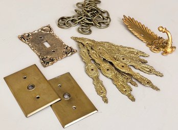 Vintage Brass Backplates, Escutcheons, Switch Plate Covers And General Hardware