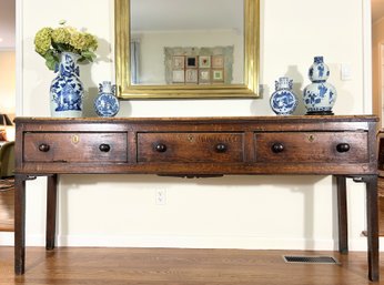 Lovely Antique Three Drawer Console