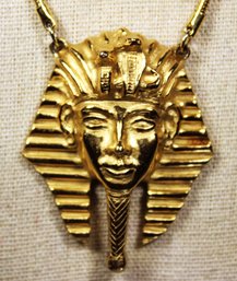 Vintage Gold Tone Egyptian Pharaoh Necklace Signed NAPIER