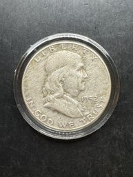 1952-D Benjamin Franklin Silver Half Dollar