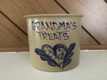 Grandmas Treats Pottery Crock