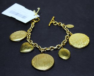 Contemporary Gold Tone Locket Charm Bracelet My Maximal Art