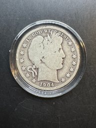 1904 Barber Silver Half Dollar