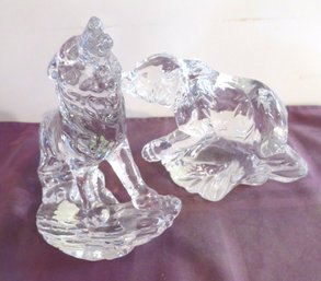 2 Wonders Of The Wild Princess House Glass Animals Bear & Wolf