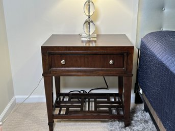 Hooker Furniture Wooden Night Stand With Electrical Panel, 1 Of 2