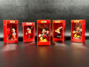 A Grouping Of Collectible Disney Mickey Mouse Ornaments In Original Boxes