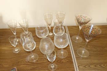 Hand Pained Martini Glasses And Other Glassware