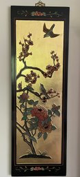 Asian Lacquered Wooden Wall Hanging