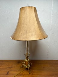 Glass And Brass Table Lamp