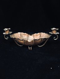 Vintage Gregorian Copper Hand Hammered Candle Holder Bowl