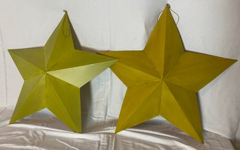 Two Paint Decorated Tin Stars