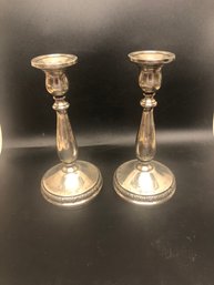 PAIR INTERNATIONAL 'PRELUDE' STERLING SILVER 7.5' CANDLESTICKS, WEIGHTED