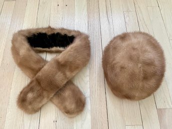 Vintage Mr. D' Fur Hat & Fur Collar / Scarf