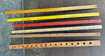 Collection Of Vintage And Newer Advertising Yardsticks