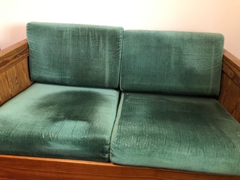 THIS END UP Sofa - Green Cushions