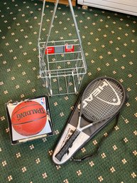3 PC Lot Of Sport Equipment -New Ballhopper, Head Tennis Racket And Spalding Basketball