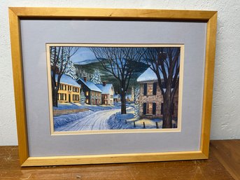 Framed Winter Landscape Scene