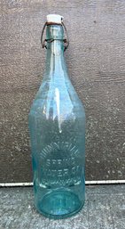 Very Tall Vintage 'Quinnipiac' Spring Water Bottle - New Haven CT