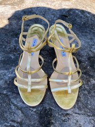 Via Spiga Gold Leather Sandals Size 6.5 B