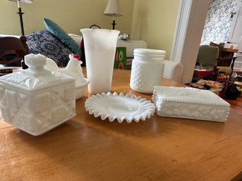 6 Pc. Milk Glass Lot