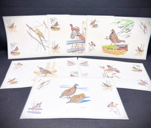 Vintage Hedwin Corp. Placemat Six Piece Set- Upland Game Birds