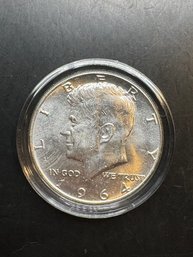 1964 Uncirculated Silver Kennedy Half Dollar