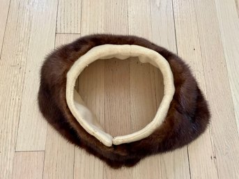 Antique Mink Fur & Wool Collar