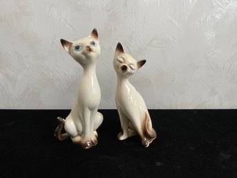 National Potteries Napco Japan Large Tall Porcelain Siamese Cats