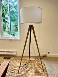 A Tripod Floor Lamp - Metal Painted Faux Wood - 2/2