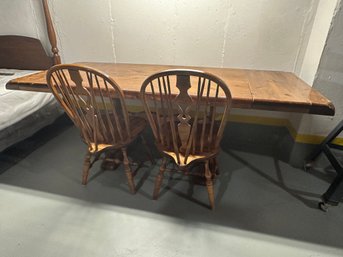 Farmhouse Dinning Table And 2 Side Chairs