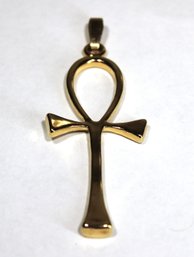 Vintage Gold Tone Ankh Pendant Costume Jewelry