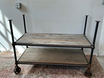 Tiered Metal And Wood Cart, Great Table Base!