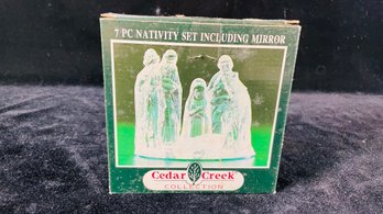 Clear Nativity Set With Mirror