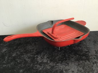 Vintage Cast Iron CROFTON Griddle With Weight