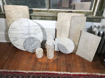 Large Lot Of Vintage White Marble Pieces - GREAT LOT - Marble Is SO EXPENSIVE To Buy - REALLY GREAT LOT !