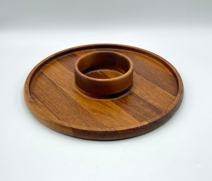 Dansk Chip And Dip Teak Serving Tray