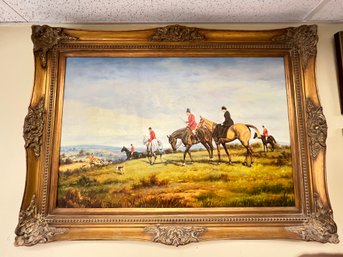 Framed Oil On Canvas - Hunt Scene