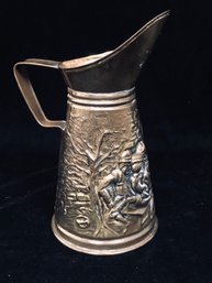 Vintage Brass Embossed Pitcher