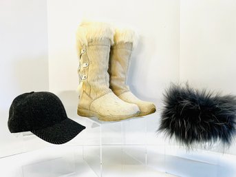 Tecnica Aspen Boots & Fur Head Band & Penquin Wool Cap