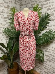 Flirty Vintage Red & White Dress By Jane Singer