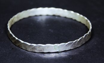 Fine Vintage Sterling Silver Hand Wrought Bangle Bracelet Braided Design