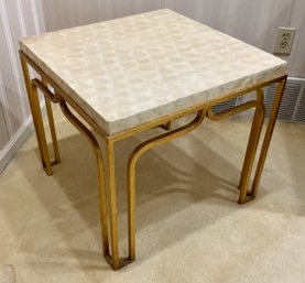 Gorgeous Vintage Mid Century Capiz Shell Side Table