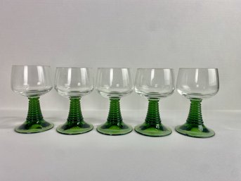 Vintage Green Stemmed Glasses (5)