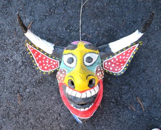 Large Paper Mache Devil Horned Mask