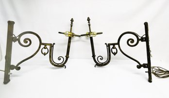 Pair Of Cast Bronze? Moveable Plug In Wall Sconces