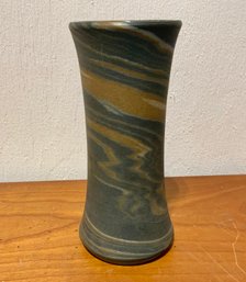 Antique Niloak Pottery Blue Swirl Vase