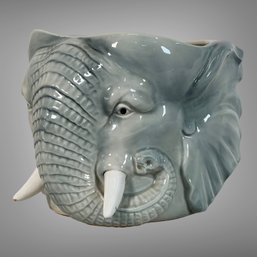 Vintage Ceramic Elephant Head Vase