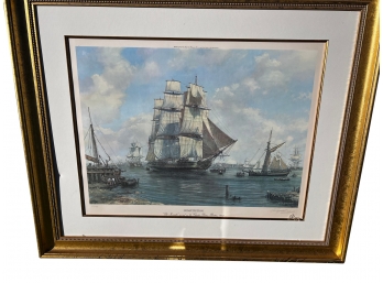 Limited Edition Giclee 'Constitution' Old Ironsides Moored In The Charles River, Boston 1803