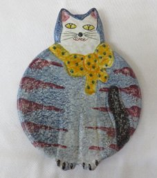 1995 The Cellar Italian Made Pottery Cat Hanging Trivet