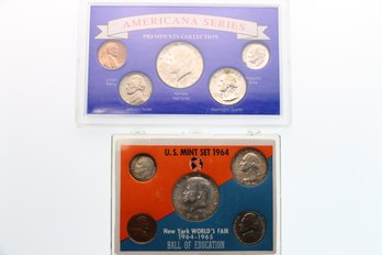 2 Silver Coin Sets 1964 Worlds Fair